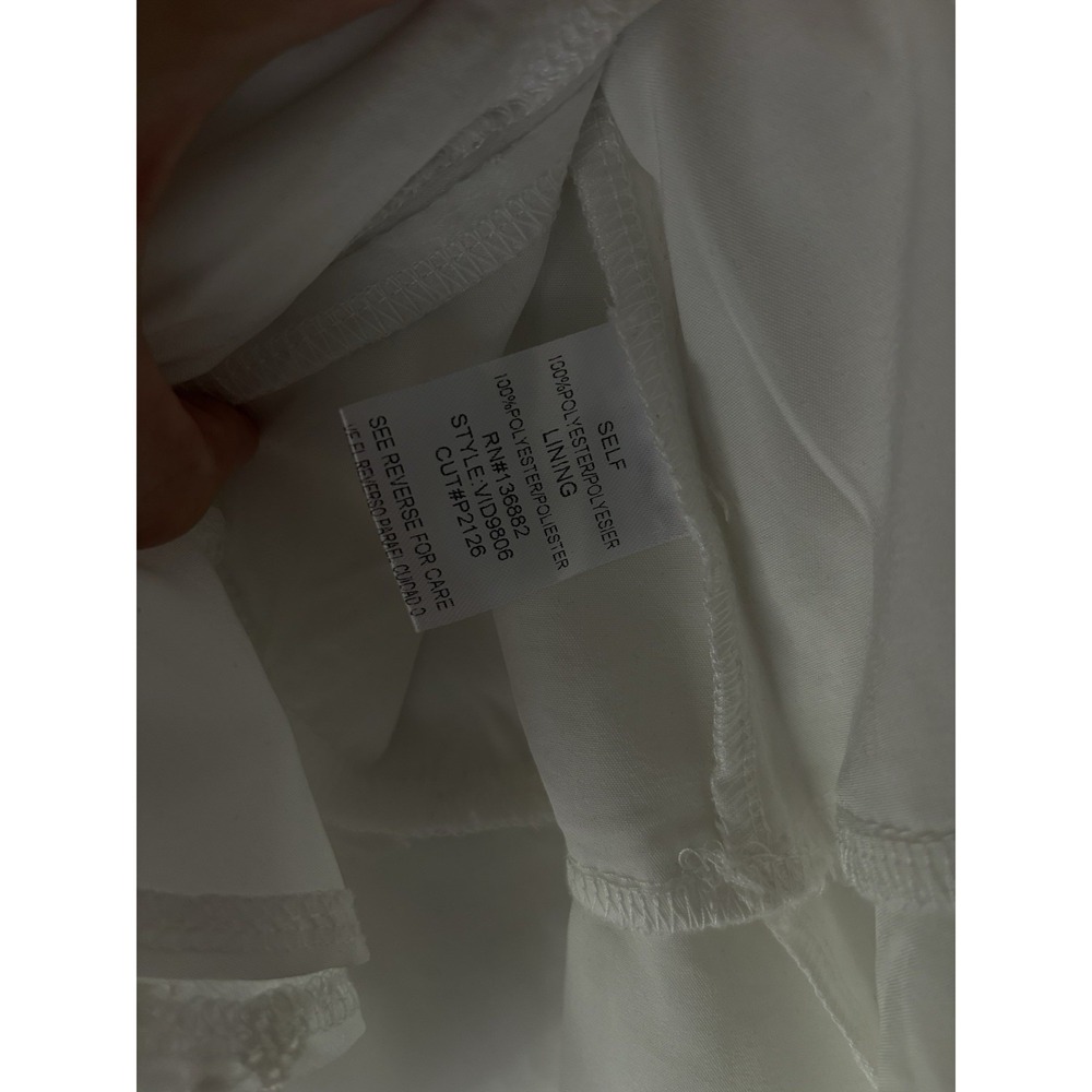 Windsor White Sheer Puff Sleeve Mini Ruffle Dress With Eyelet Detail Size Small - Picture 7 of 12